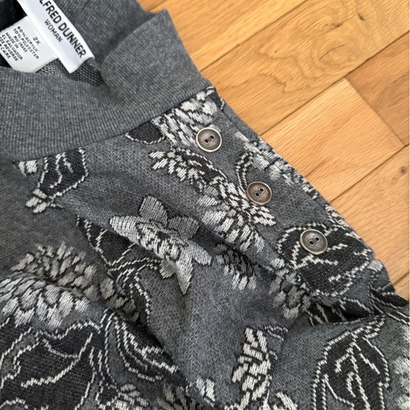 Vintage Alfred Dunner Mock Neck Floral Sweatshirt Top 2X Cottagecore Grandmacore - Picture 5 of 7